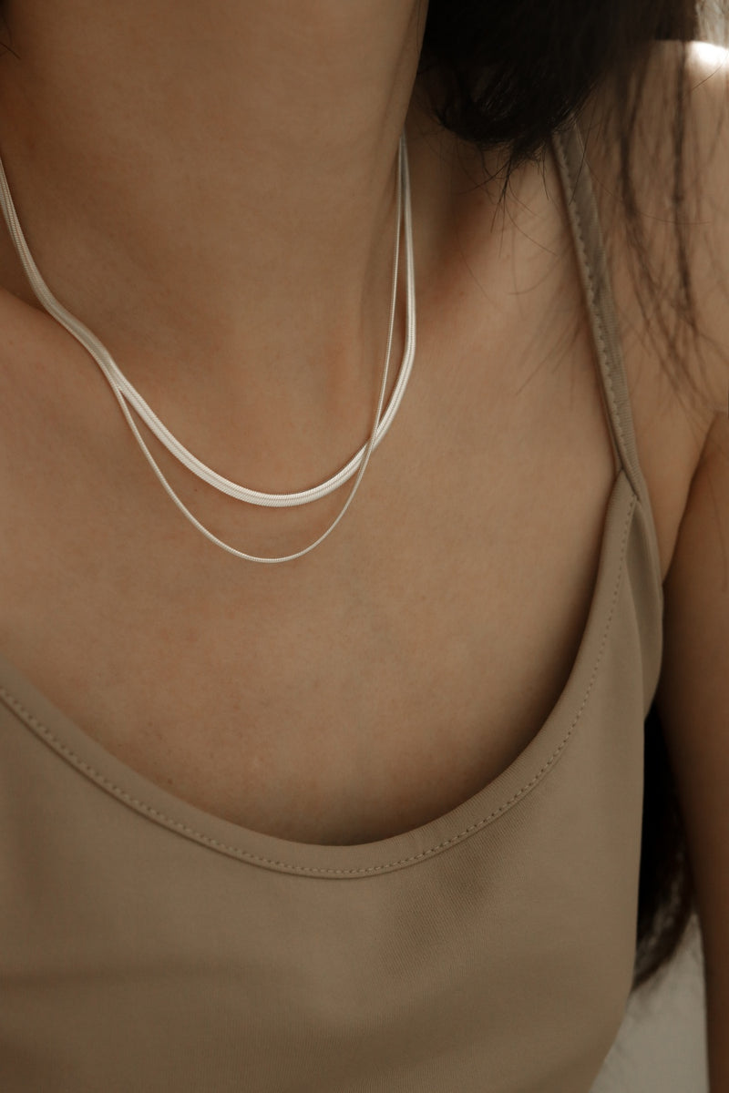 925 Silver Sleek Snake Chain Necklace 16"•18"