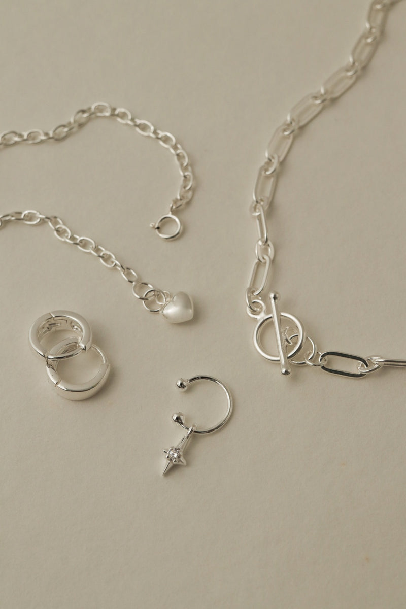 925 Silver Minimalist Toggle Clasp Necklace