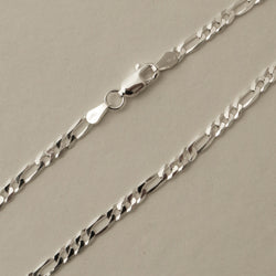 925 |ITALY| Silver Figaro Men's Necklace
