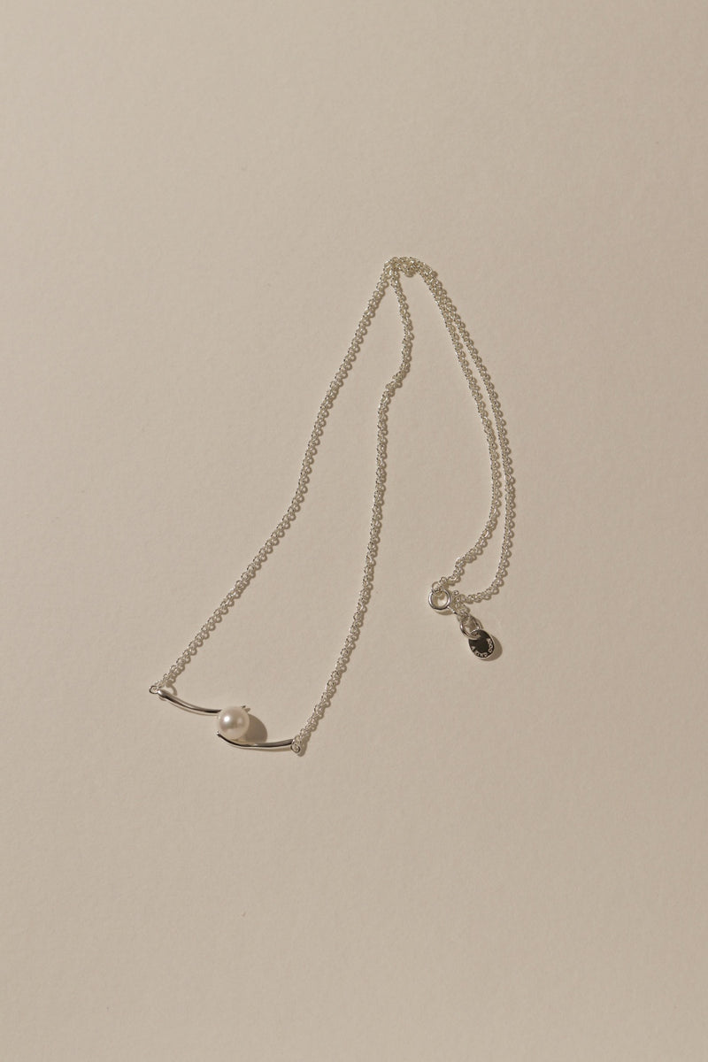 925 Silver Marina Pearl Link Pendant Necklace