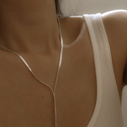 925 Silver Minimalist Lariat Necklace