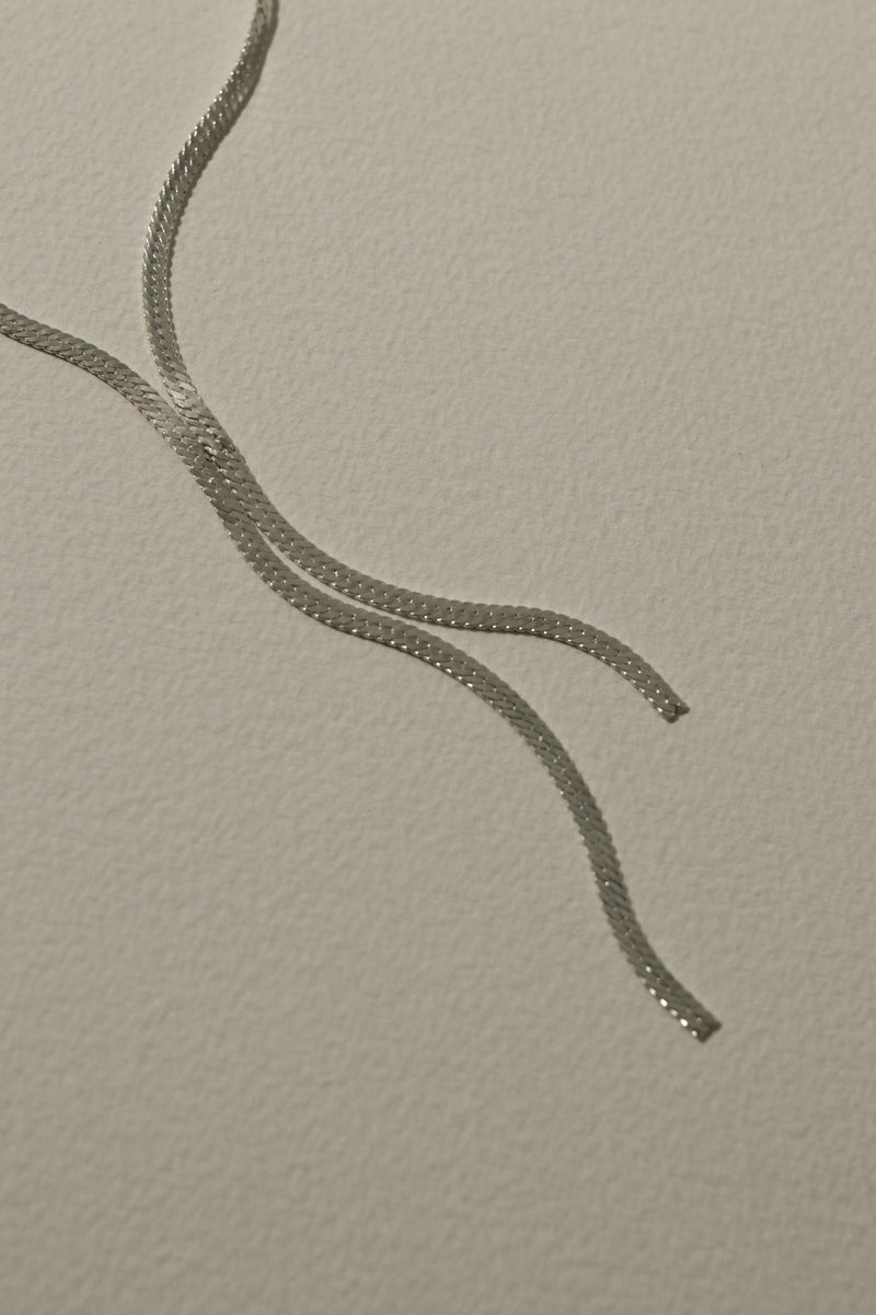 925 Silver Minimalist Lariat Necklace