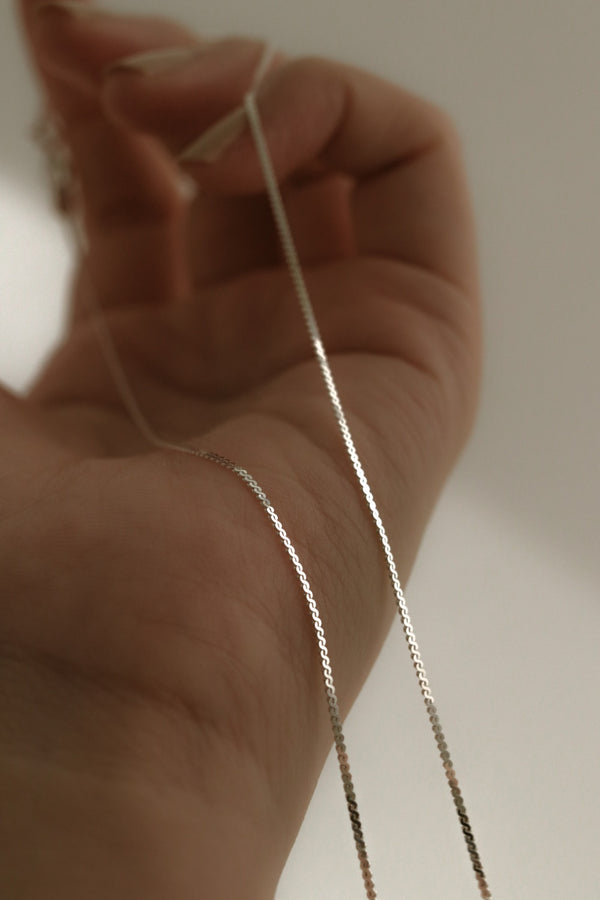 925 |ITALY| Silver Minimalist Wave Chain Necklace