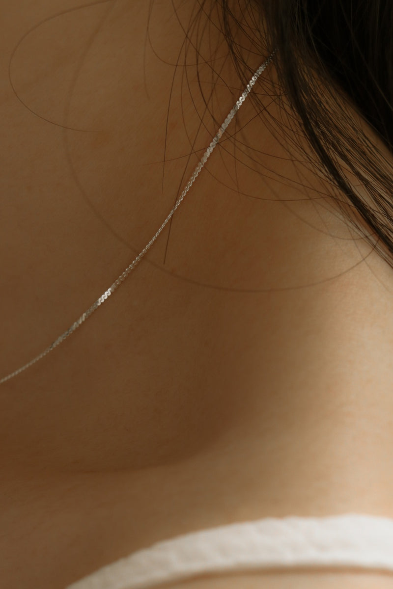 925 |ITALY| Silver Minimalist Wave Chain Necklace