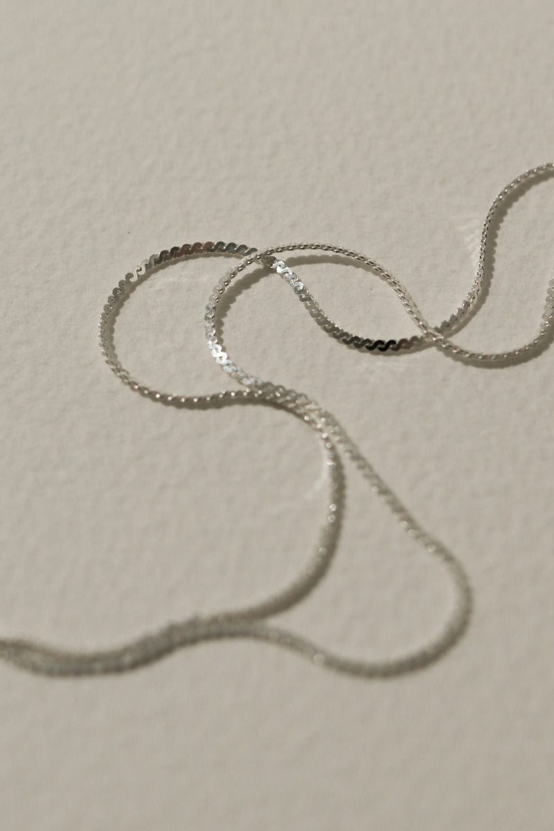 925 |ITALY| Silver Minimalist Wave Chain Necklace