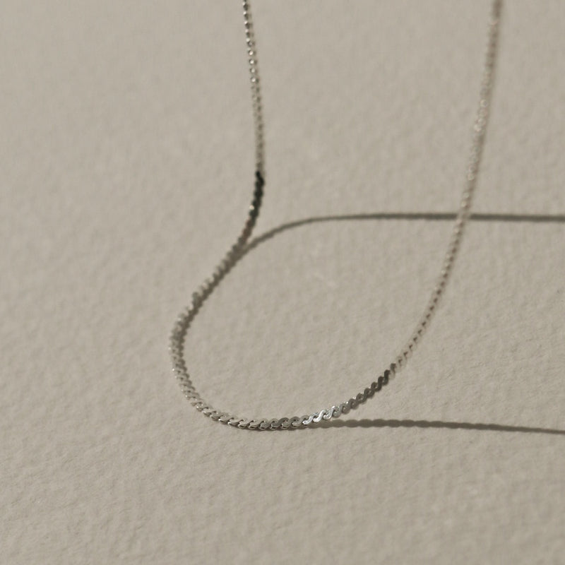 925 |ITALY| Silver Minimalist Wave Chain Necklace