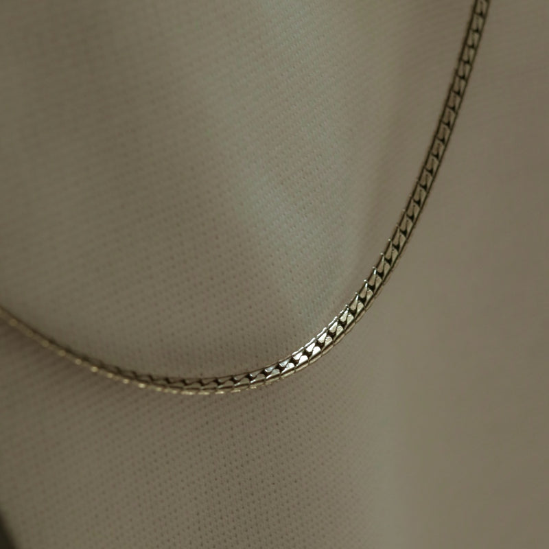 925 Silver Minimalist Herringbone Chain Necklace