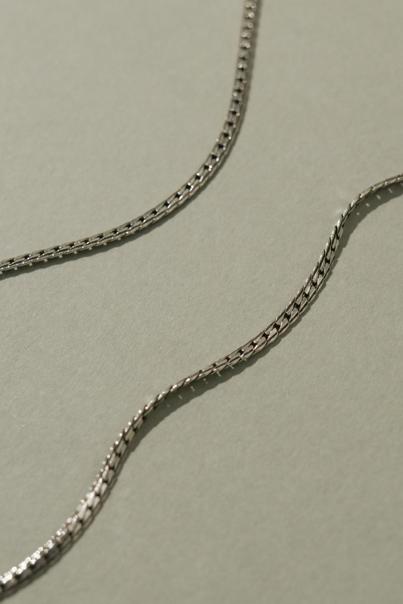 925 Silver Minimalist Herringbone Chain Necklace