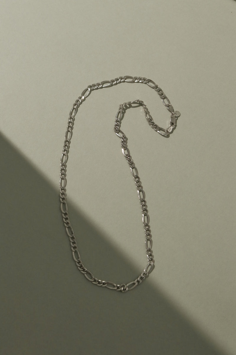 925 |ITALY| Silver Atlas Figaro Chain Necklace