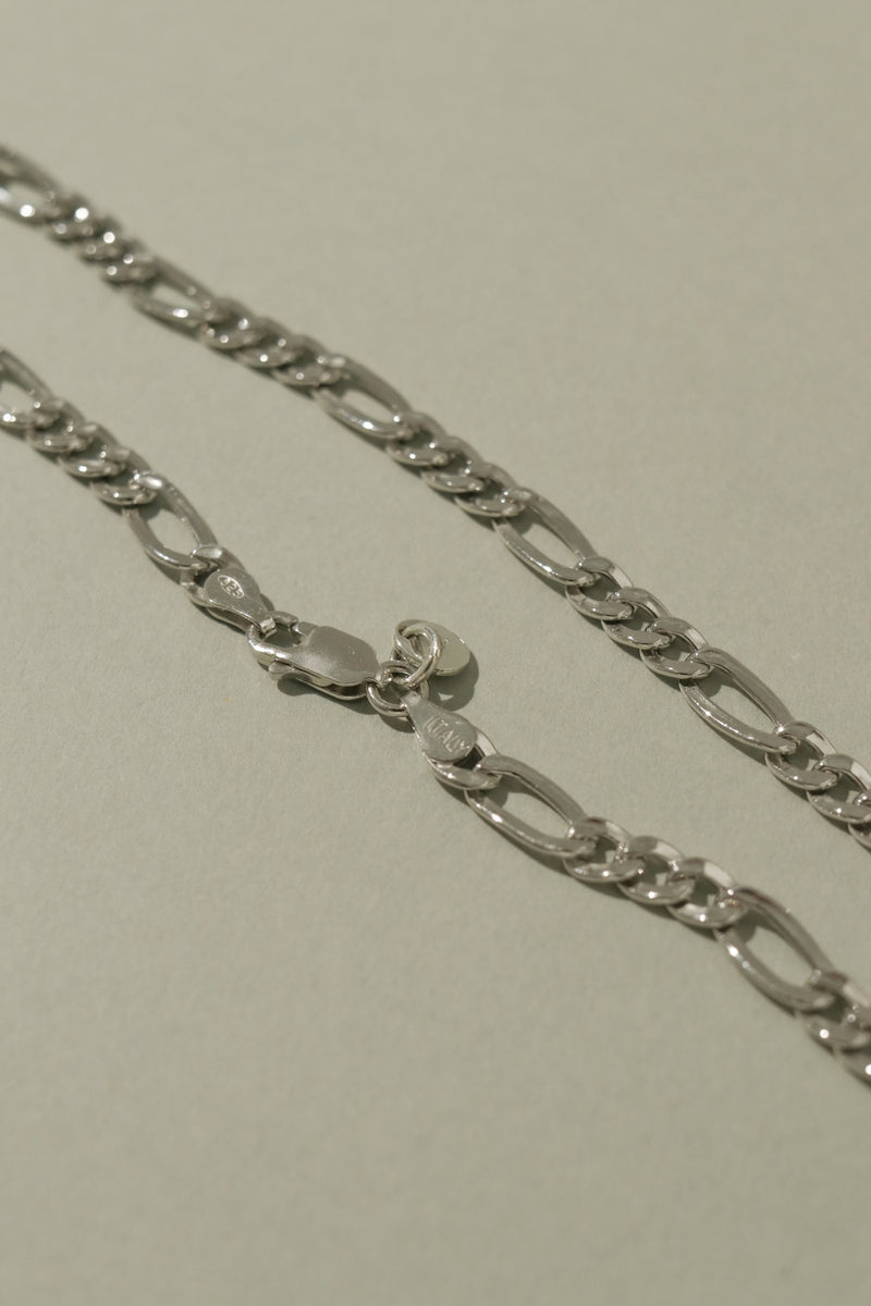 925 |ITALY| Silver Atlas Figaro Chain Necklace