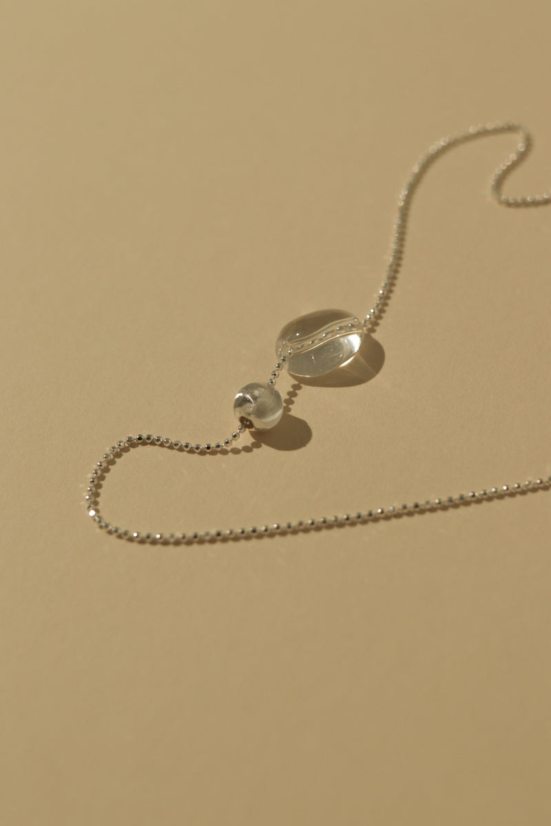 925 Silver Minimalist Glass Pendant Necklace