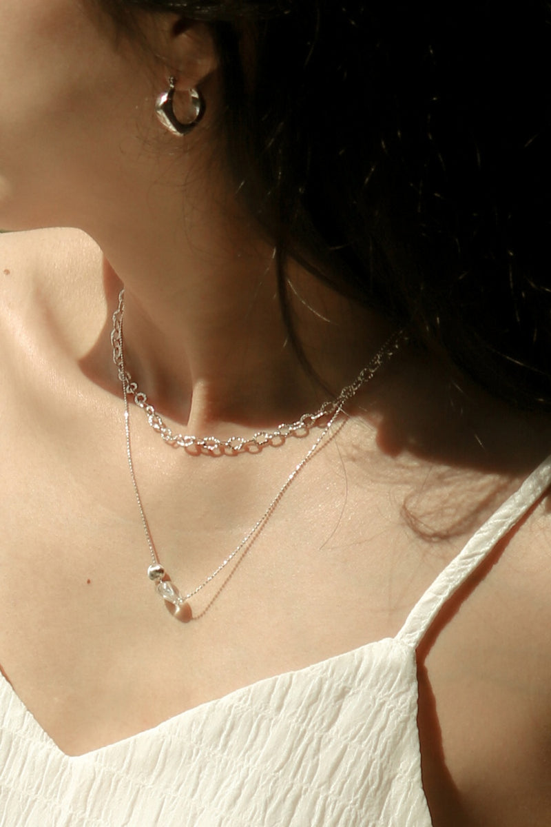 925 Silver Textured Chain Necklace