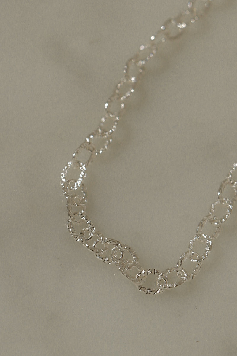 925 Silver Textured Chain Necklace