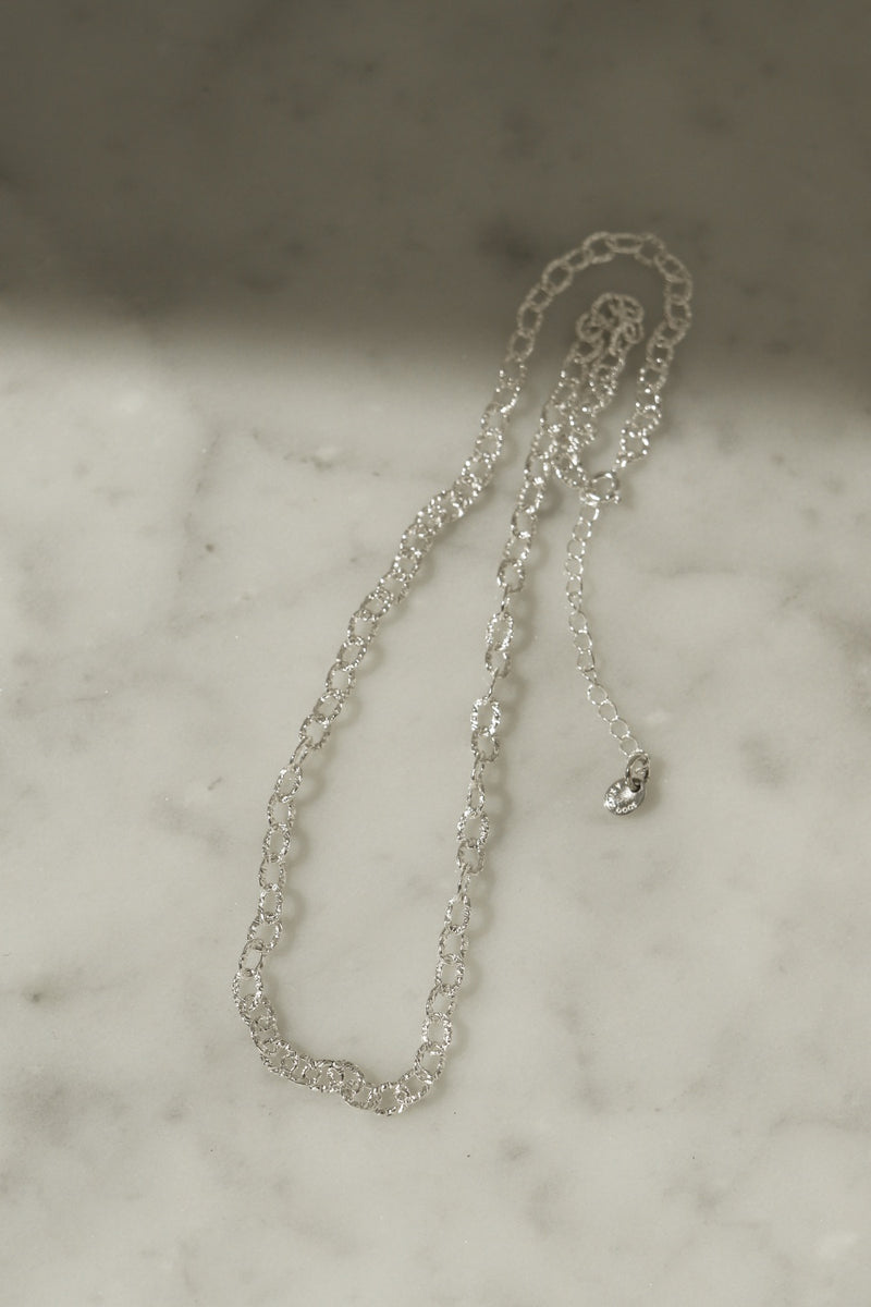 925 Silver Textured Chain Necklace