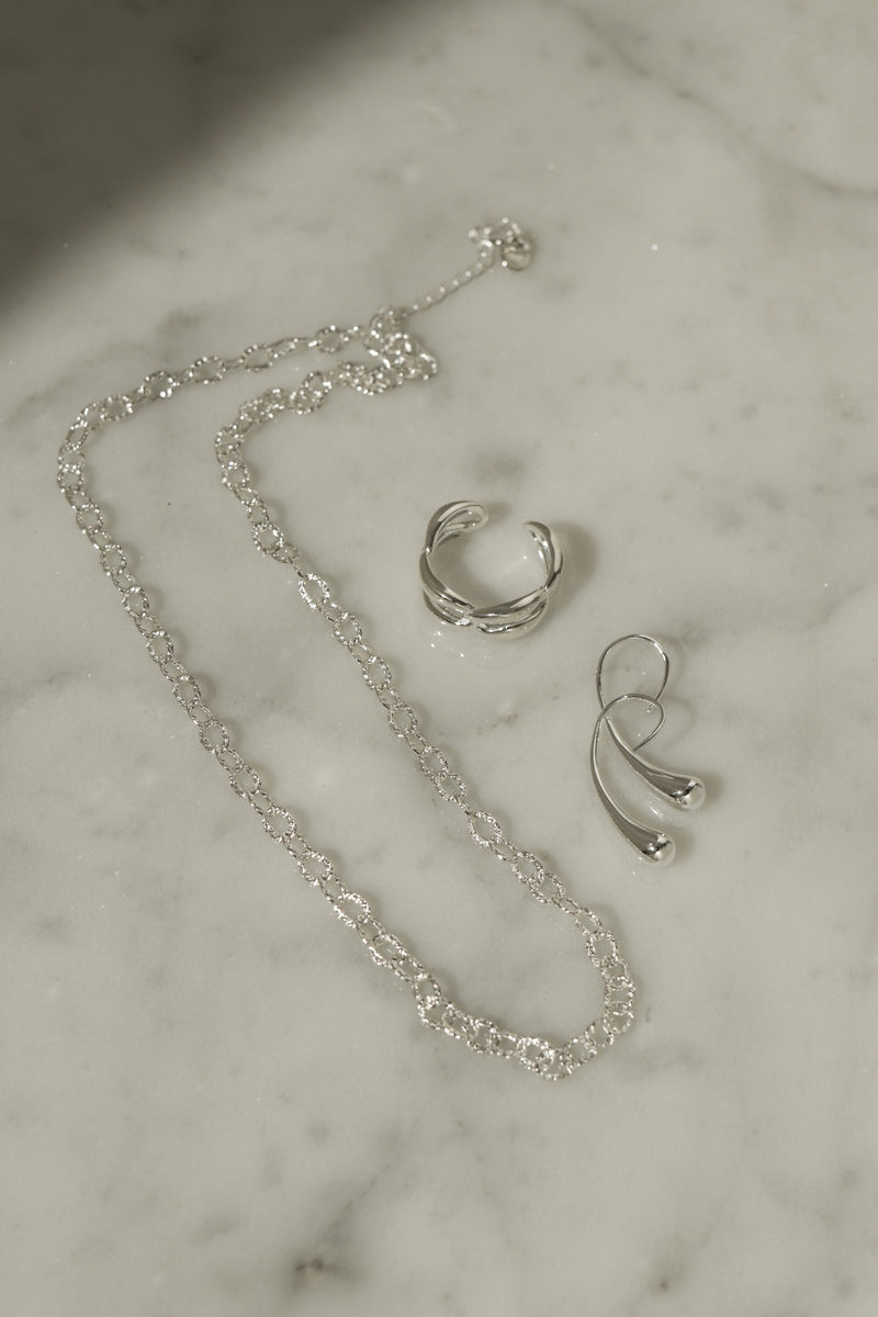 925 Silver Textured Chain Necklace