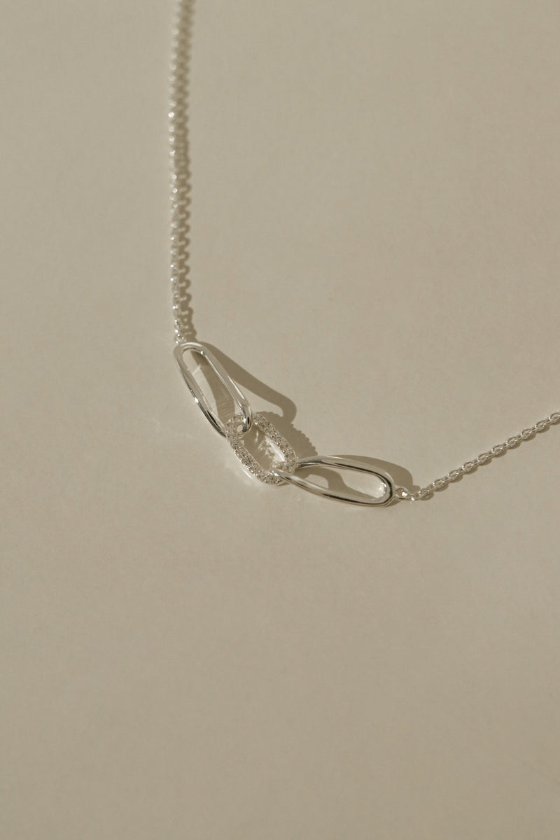 925 Silver Viera Cubic Link Necklace