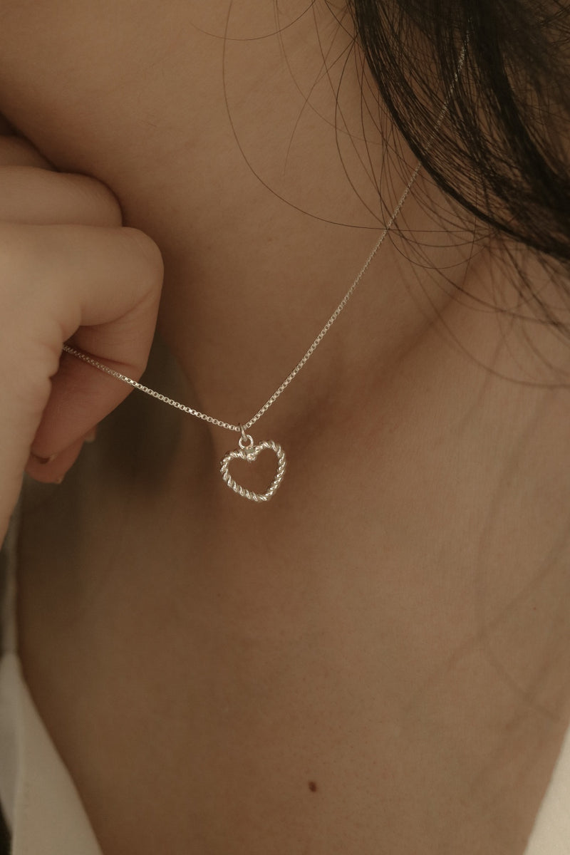 925 Silver Embrace Heart Necklace