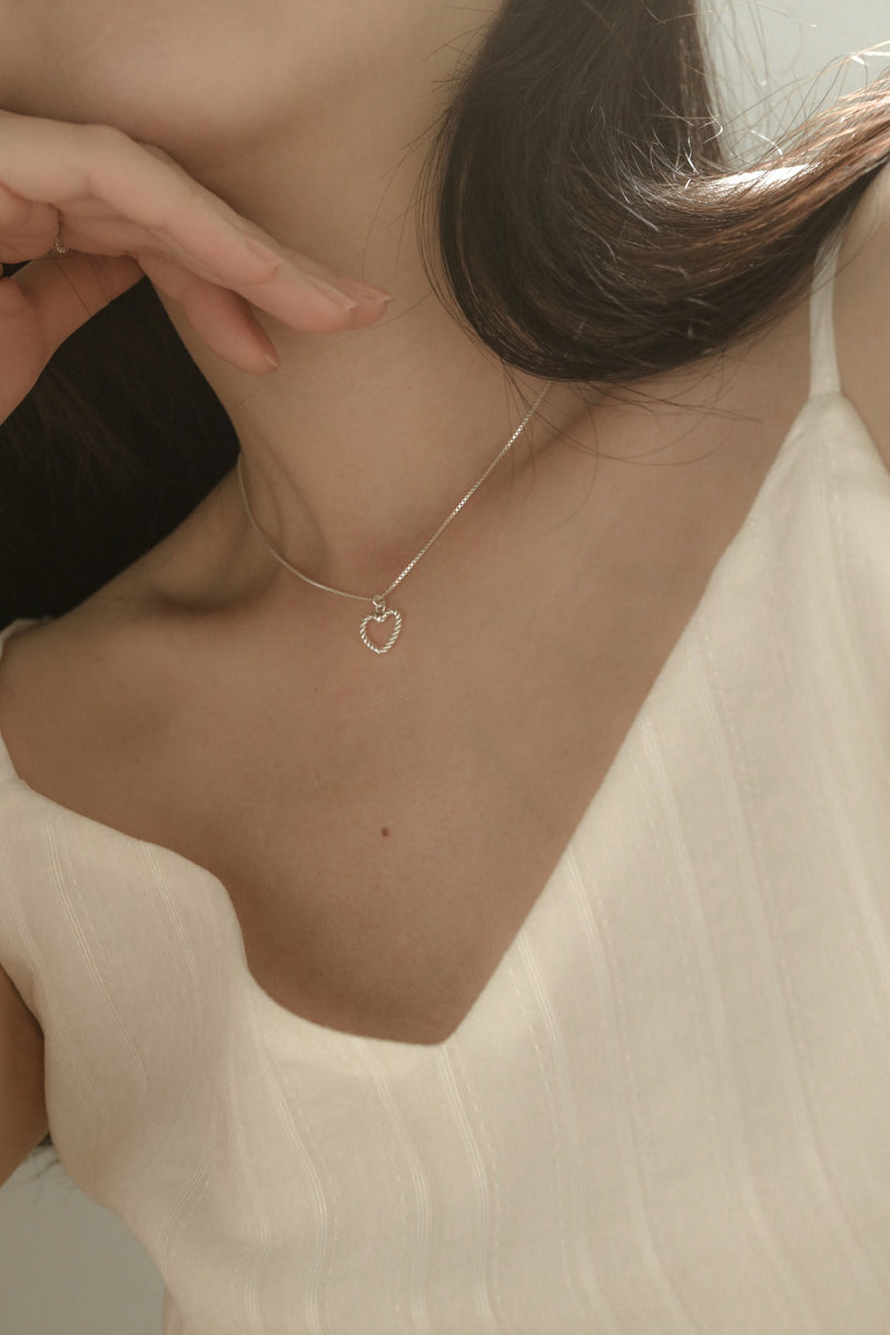 925 Silver Embrace Heart Necklace