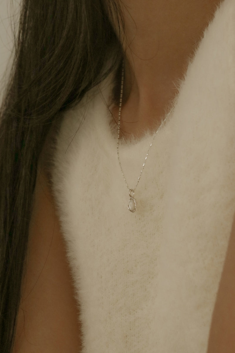 925 Silver Mother of Pearl Aura Necklace