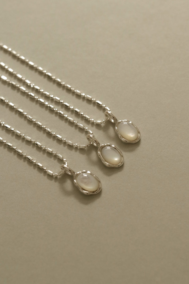 925 Silver Mother of Pearl Aura Necklace