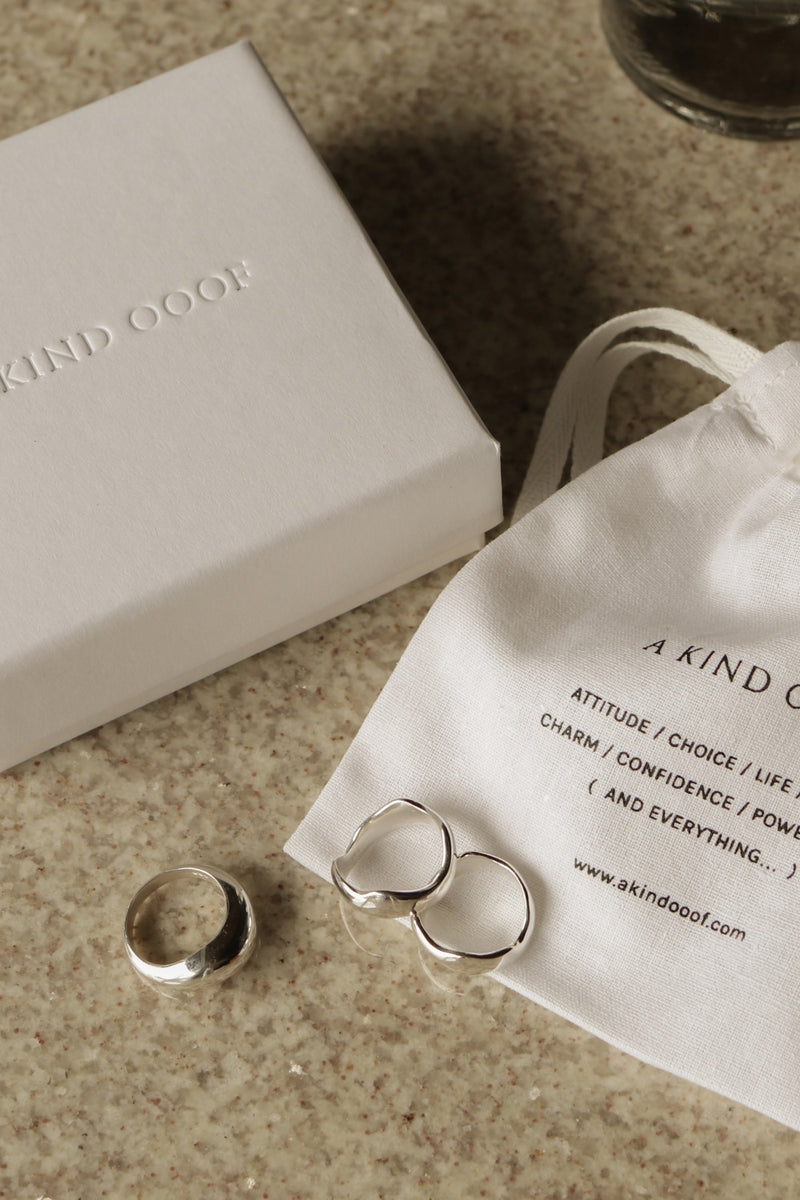 925 Silver Irregular Chubs Round Ring <br><font>Size 11•12•13•14•16•18•20</font>