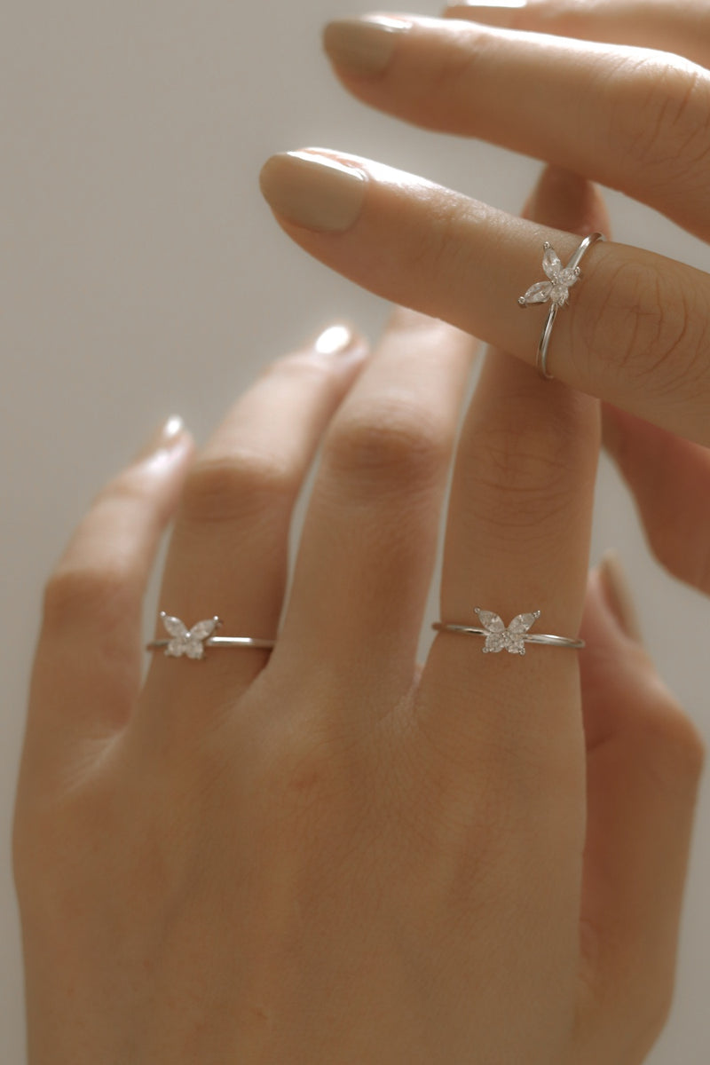 925 Silver Lumina Butterfly Ring <br><font>Size 12•14•16</font>