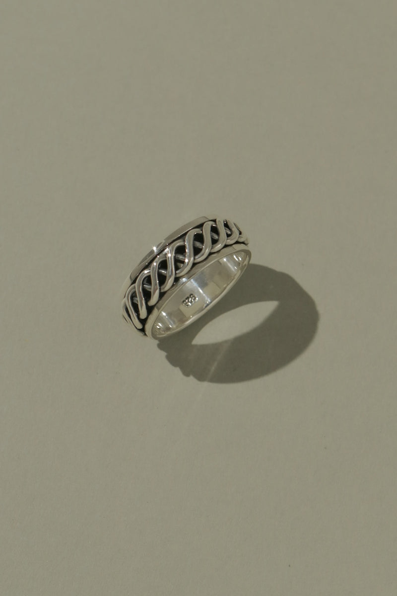 925 Silver Waveform Spinning Ring <br><font>Size 21•23•25•29</font>