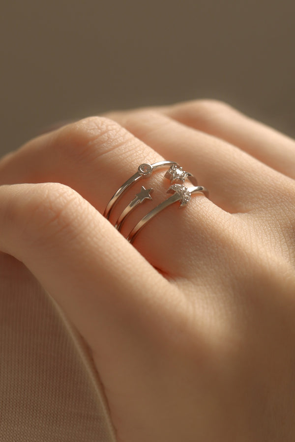 925 Silver Celestial Stacking Rings <br><font>Size 12•14•16</font>