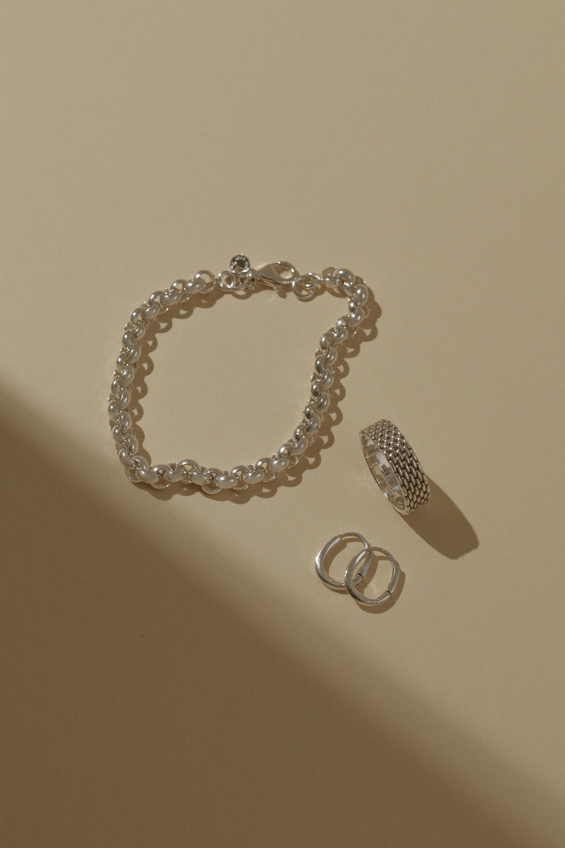 925 Silver Vanguard Chain Ring <br><font>Size 21•24•26</font>