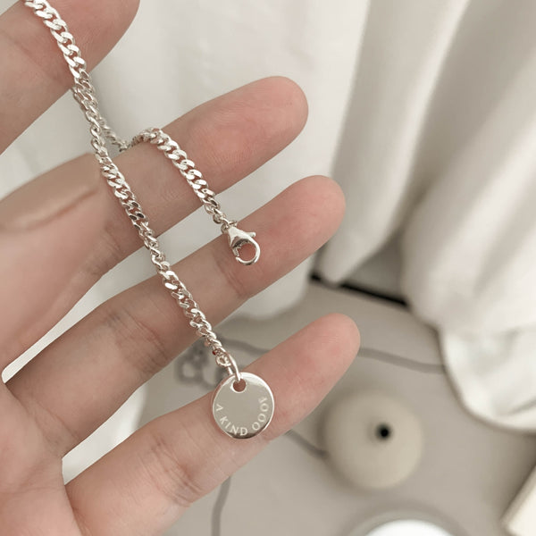 925 |Handcrafted| 3mm Flat Link Chain Bracelet