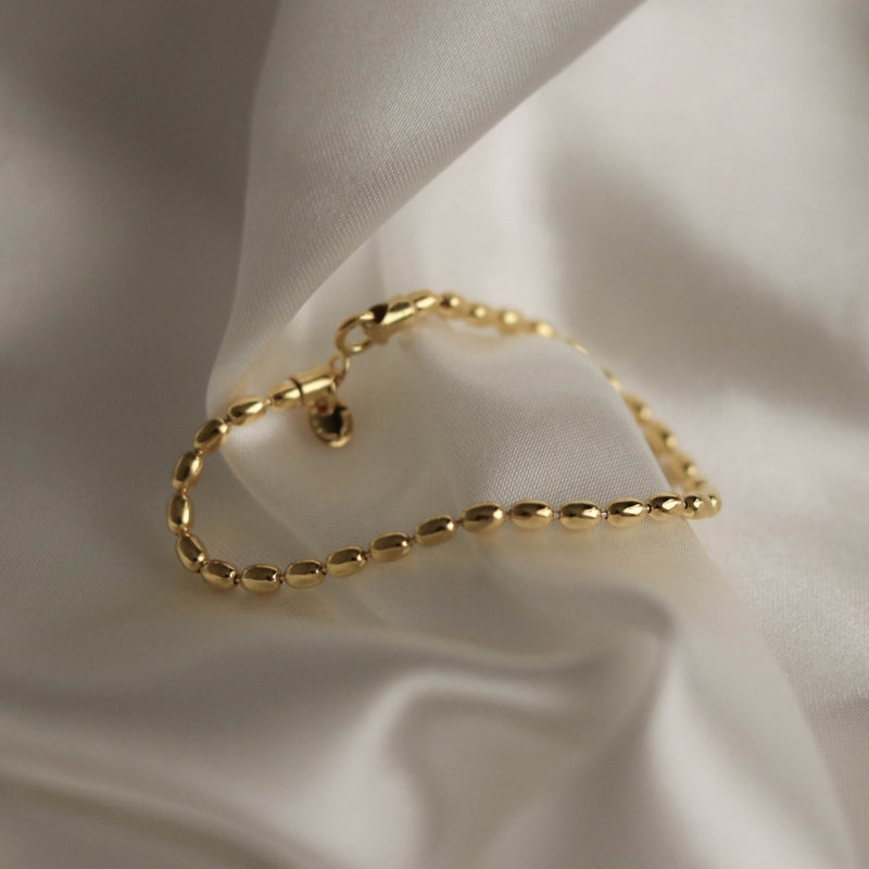 925 |Handcrafted| Beany Bracelet, 18K Gold Vermeil