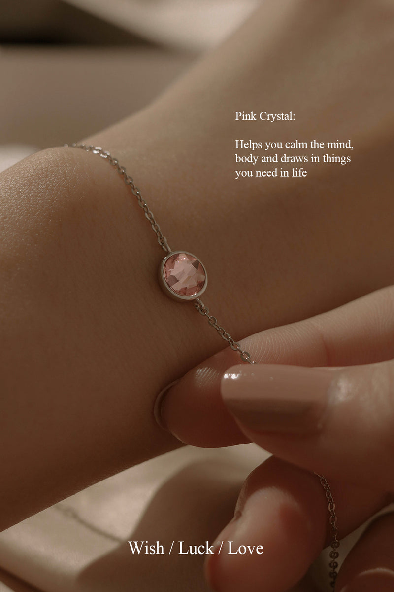 925 Bea Lucky Pink Crystal Bracelet