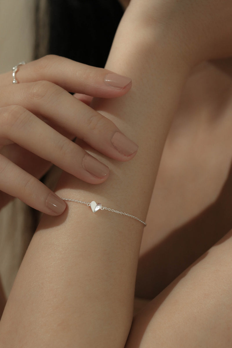 925 Folded Heart Bracelet
