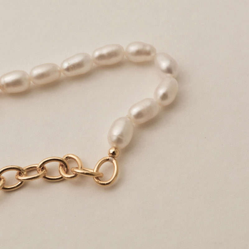925 Lucia Combi Chain Pearl Bracelet