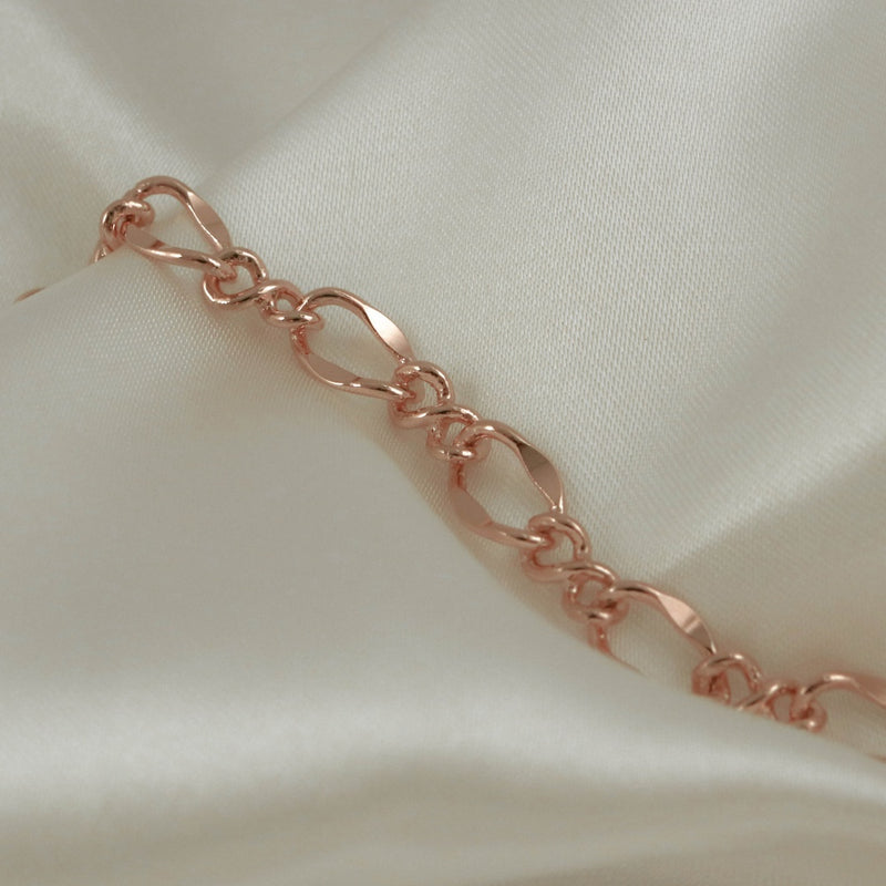 925 Yorke Link Chain Bracelet, 14K Rose Gold Plating