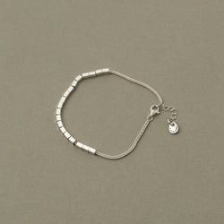 925 Silver Cuboid Foxtail Chain Bracelet