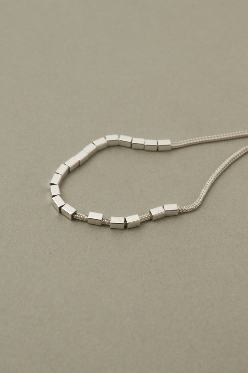 925 Silver Cuboid Foxtail Chain Bracelet