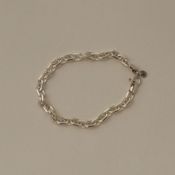 925 Silver Minimalist Cable Chain Men's Bracelet