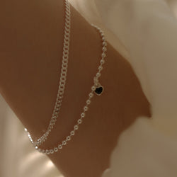 925 Silver Heart Mixi Chain Bracelet