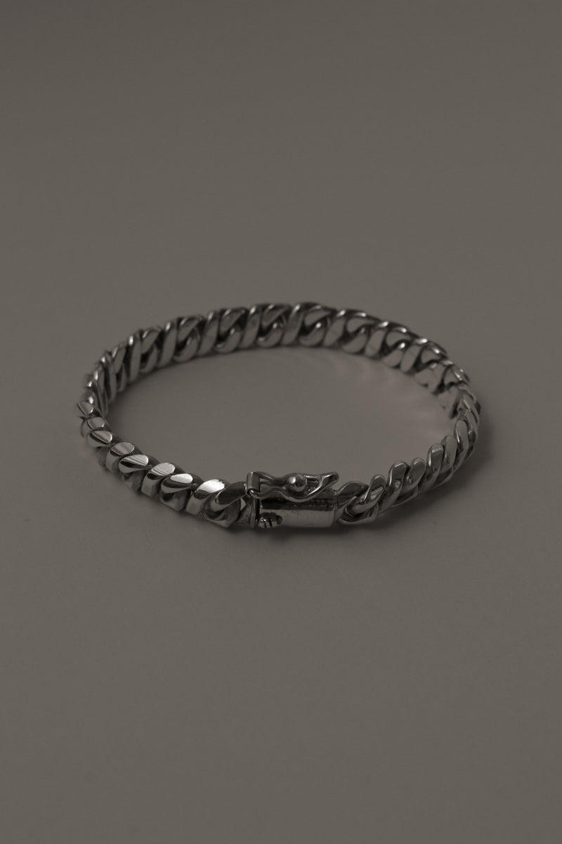 925 Silver Grungy Double Curb Chain Men’s Bracelet