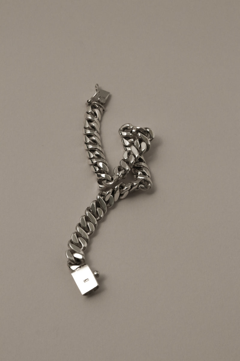 925 Silver Grungy Double Curb Chain Men’s Bracelet