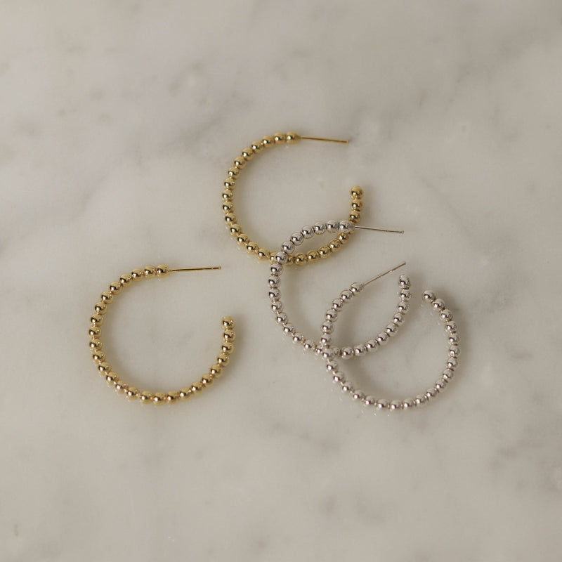 925 |Handcrafted| Crescent Shaped Beads Earrings