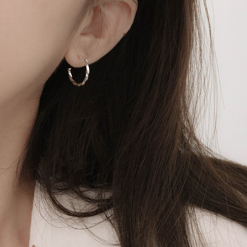 925 Twisting Crescent Earrings