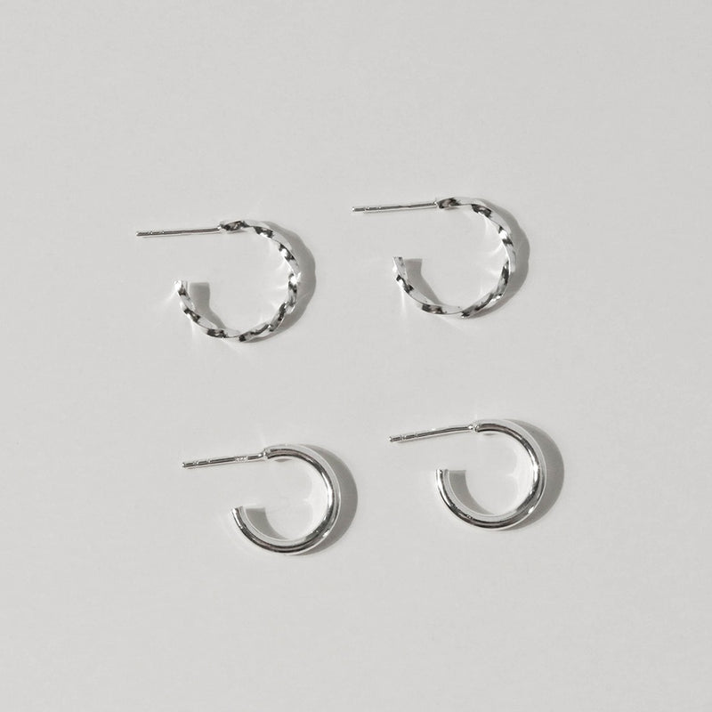 925 Twisting Crescent Earrings