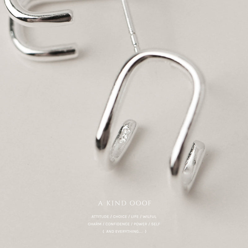 925 |Handcrafted| U-Shaped Earrings