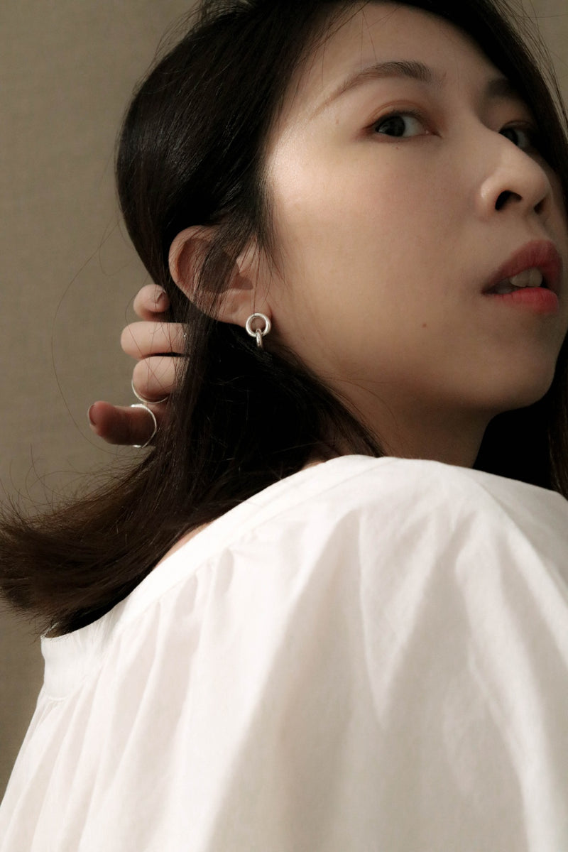 925 |Handcrafted| Circle Link Earrings