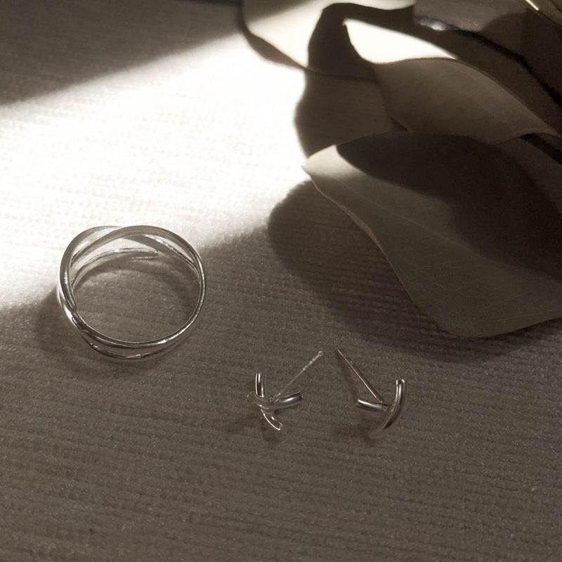 925 |Handcrafted| Silver X Earrings