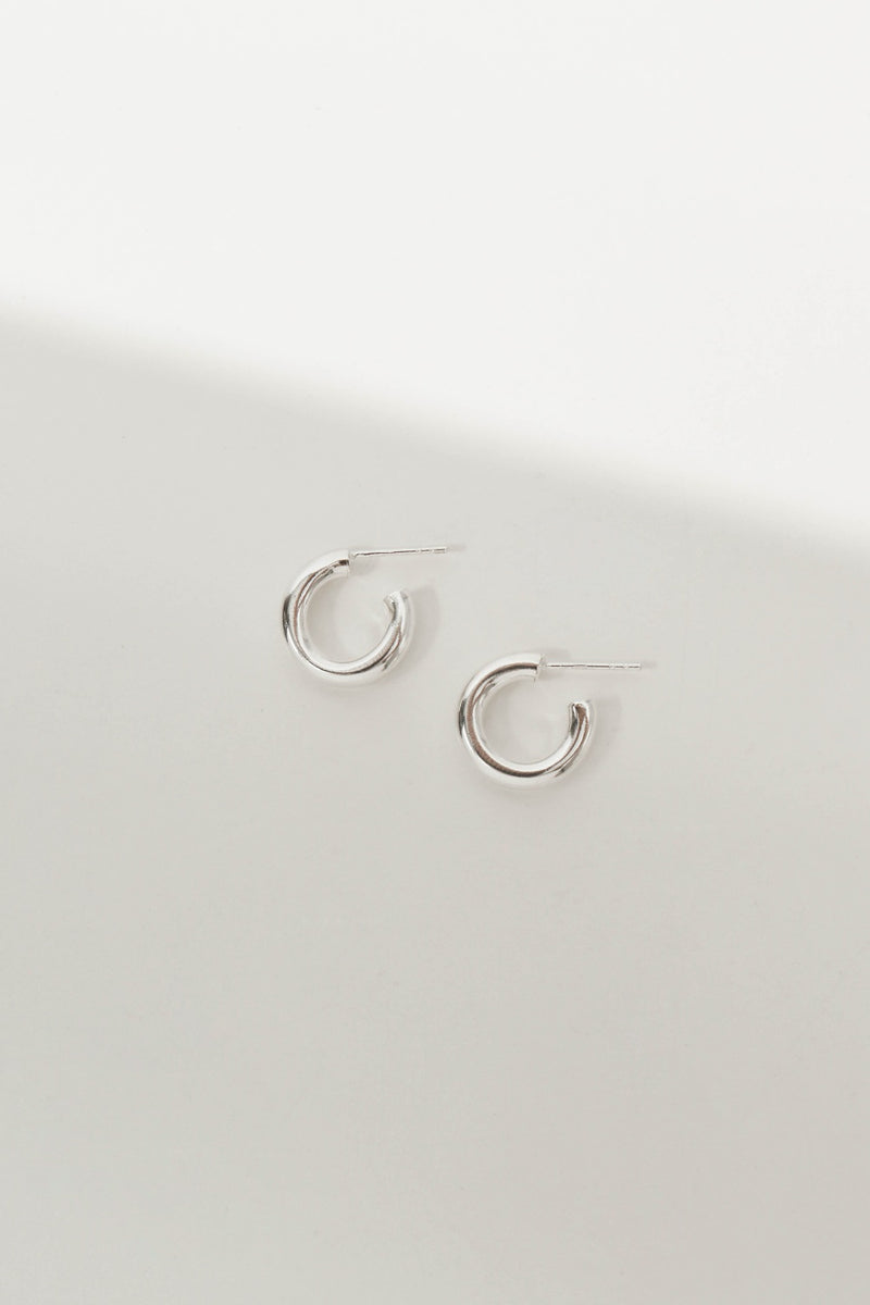 925 |Handcrafted| Crescent Tube Earrings