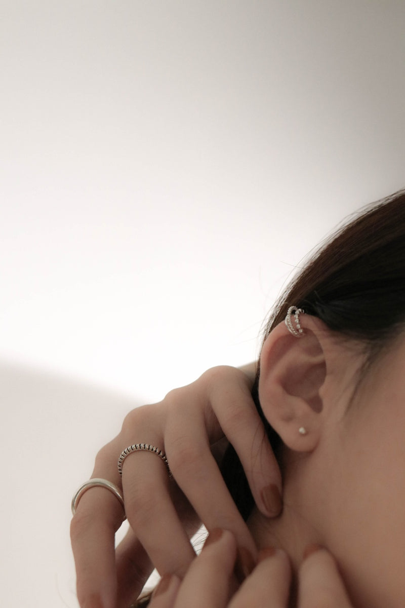 925 |Handcrafted| Trio Silver Ear Cuff