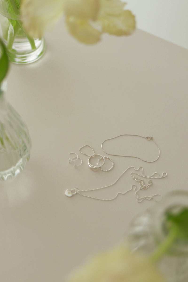 925 Leafy Trio Loop Through Earrings